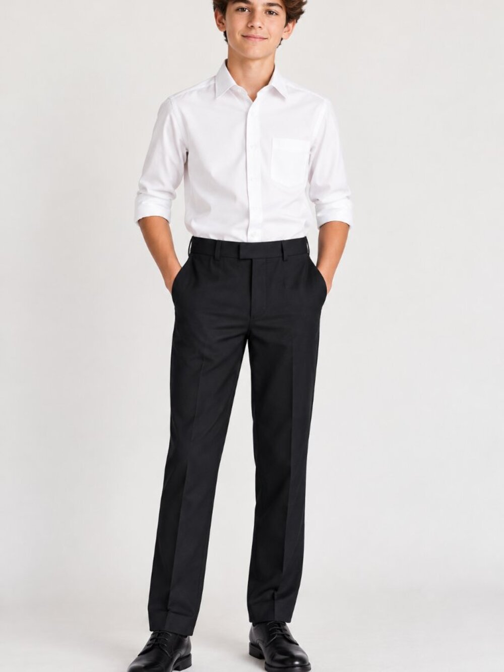 Calvin Klein Boys Size 16 Regular Black Stretch Dress Pants